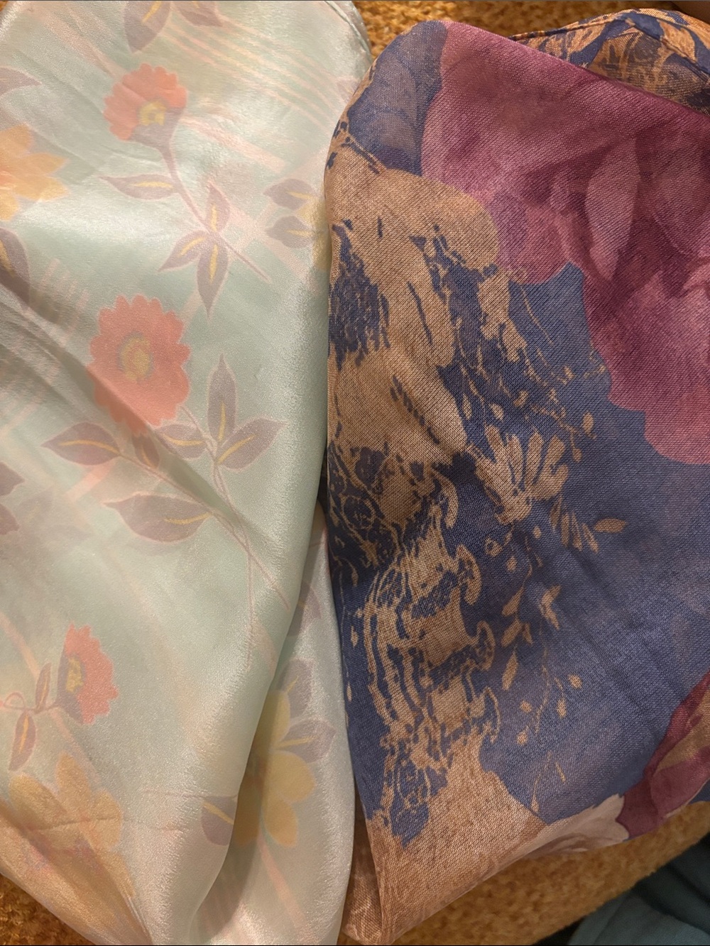 Bundle of scarves Light Mint Floral and blue floral